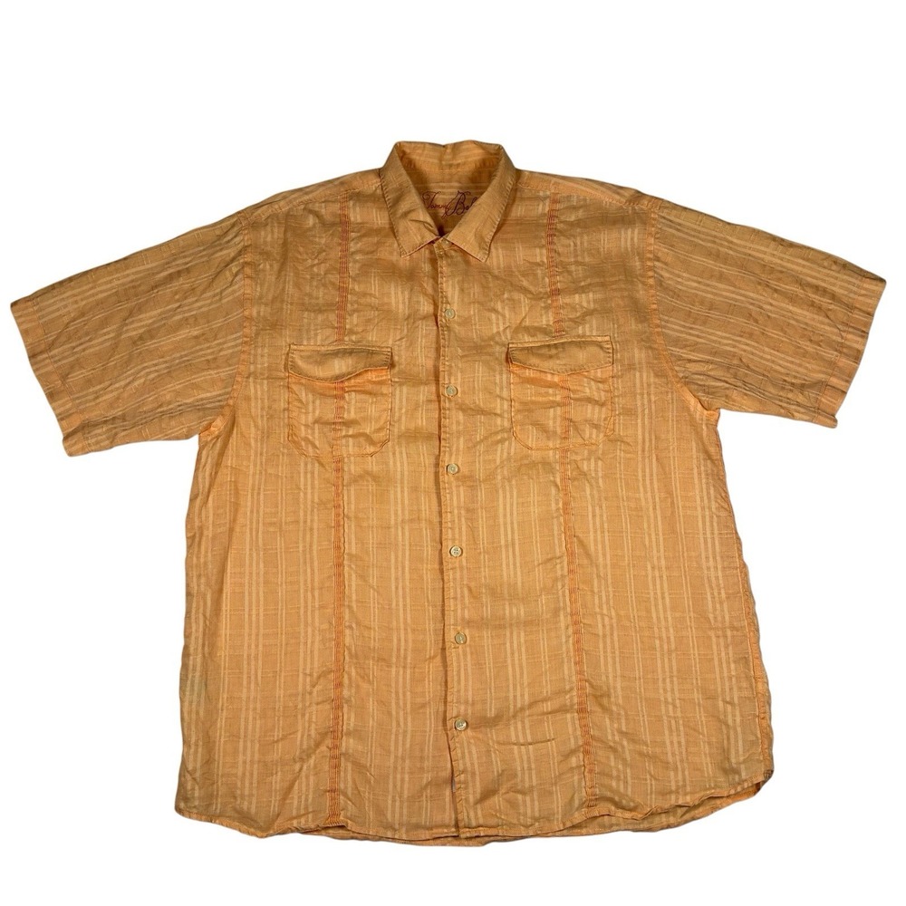 Tommy Bahama Linen Button Up Shirt Mens XL Hawaiian Breathable Lightweight